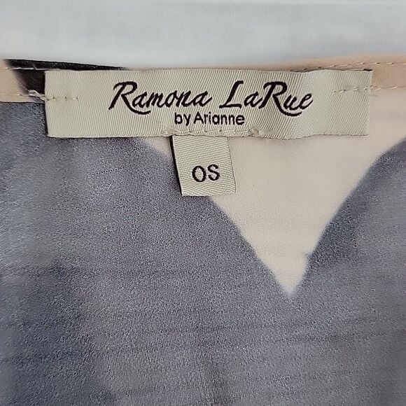 Romana LaRue by Arianne sheer kimono wrap beige & brown Women's Size OS - Picture 9 of 13